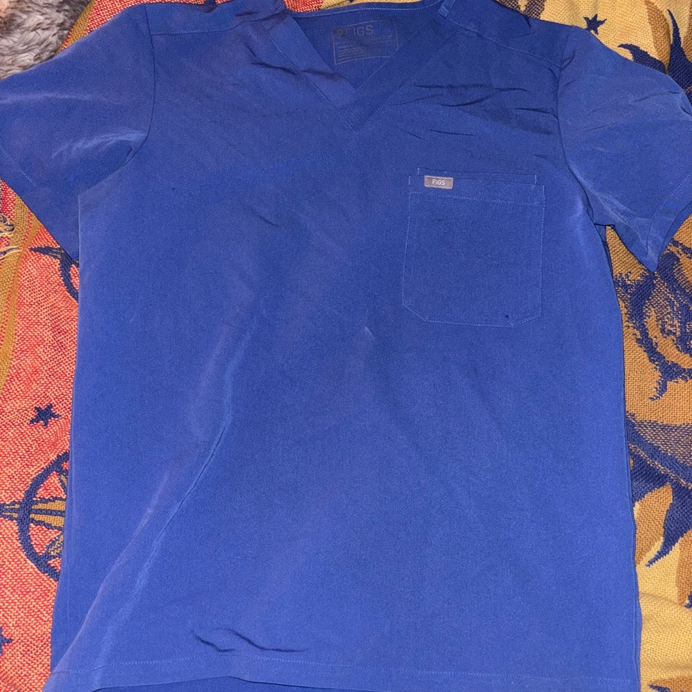Figs Men's Short Sleeve Blue Tee